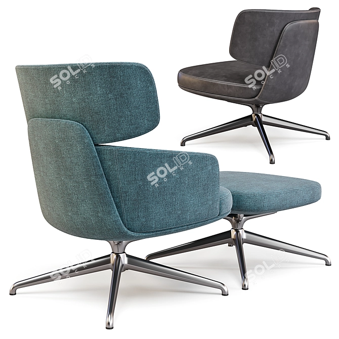 Molteni Piccadilly: Stylish Armchairs for Modern Living 3D model image 2