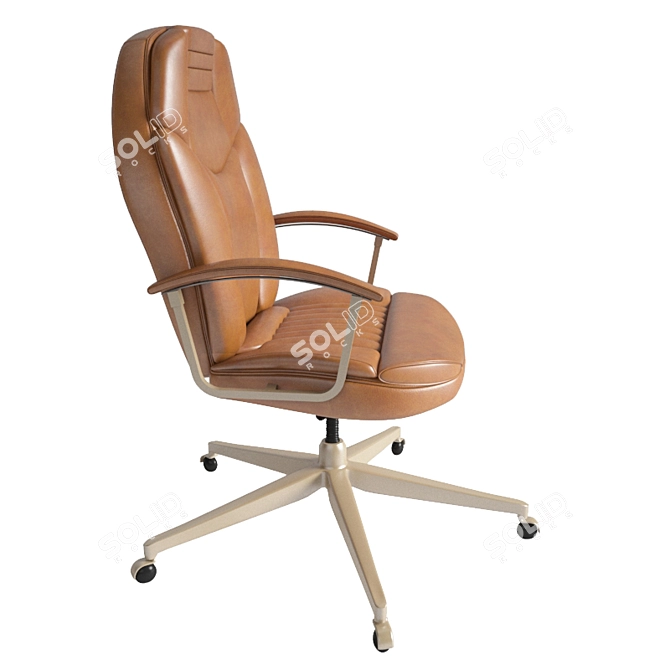 ErgoLux Leather Office Chair 3D model image 4