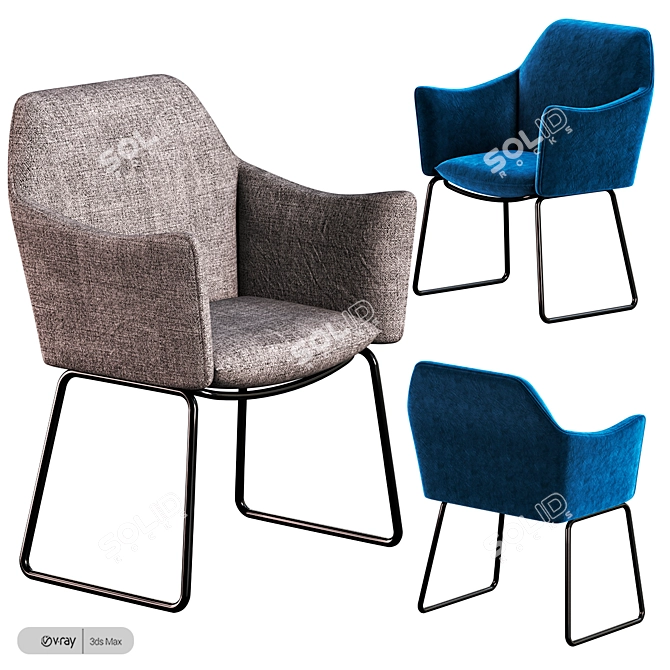 New York Saba Italia - Stylish Modern Chair 3D model image 1