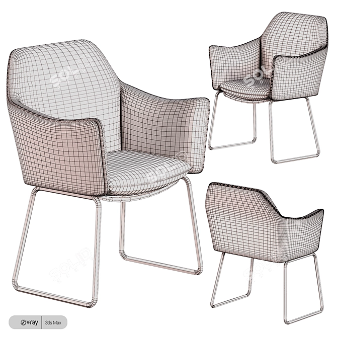 New York Saba Italia - Stylish Modern Chair 3D model image 3