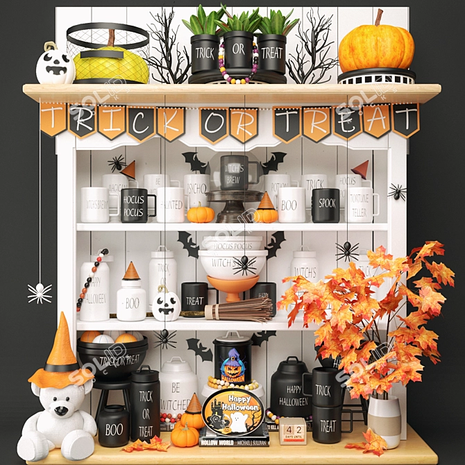 Spectacular Halloween Decor Set 3D model image 1