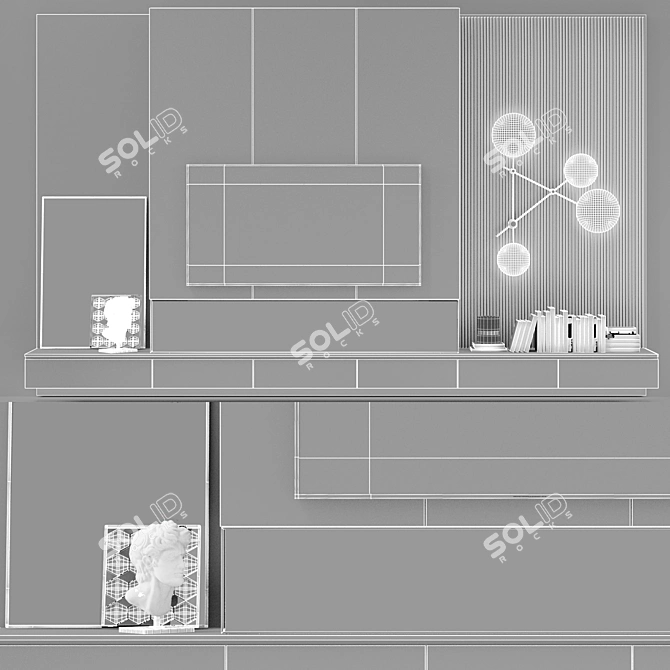 Fireplace TV Zone: Modern and Stylish 3D model image 4