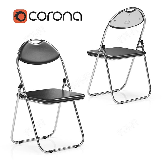 Harbor Housewares Folding Steel Chair 3D model image 1
