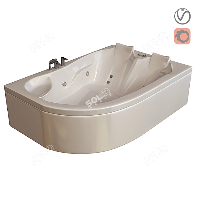 Luxury Bathtub: Afrodit Model 3D model image 1