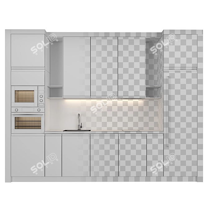 Modern Modular Kitchen: Small & Stylish 3D model image 5