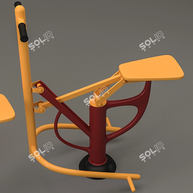 Vibrant Metal Amusement Park Set 3D model image 2