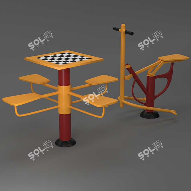 Vibrant Metal Amusement Park Set 3D model image 5