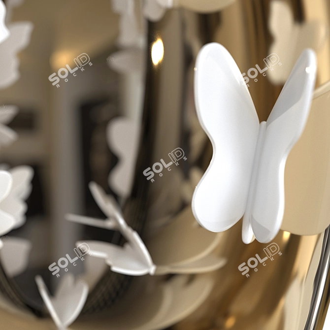 Ellipsis Butterfly Gold Porcelain Vase 3D model image 3