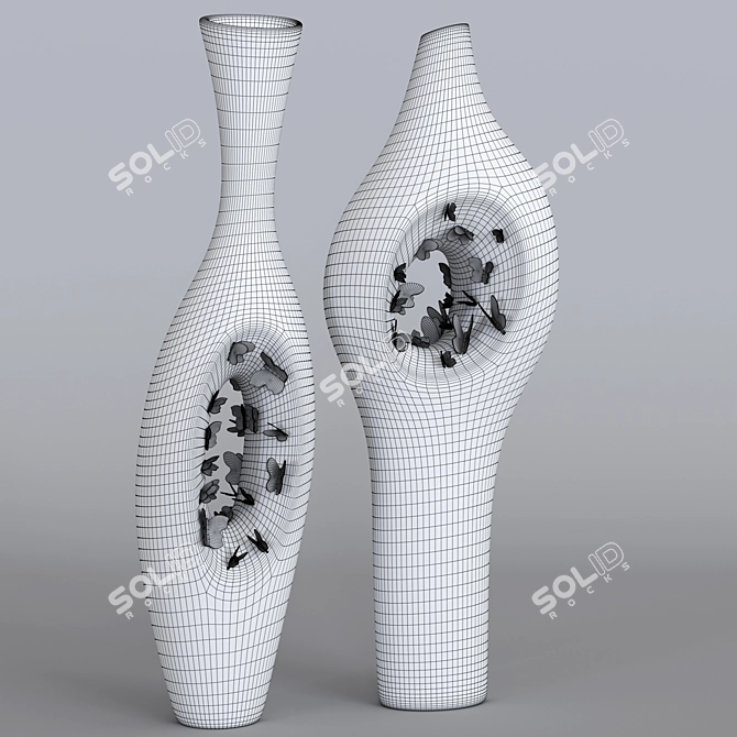 Ellipsis Butterfly Gold Porcelain Vase 3D model image 4