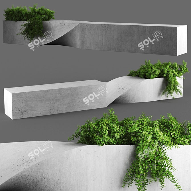 Unique Poly Bench 854K 3D model image 1