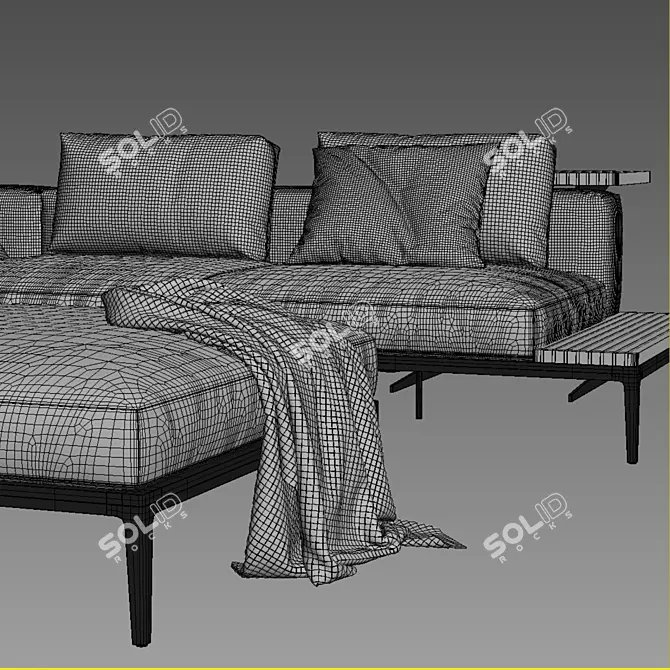Grid Modular Sofa by Gloster 3D model image 3