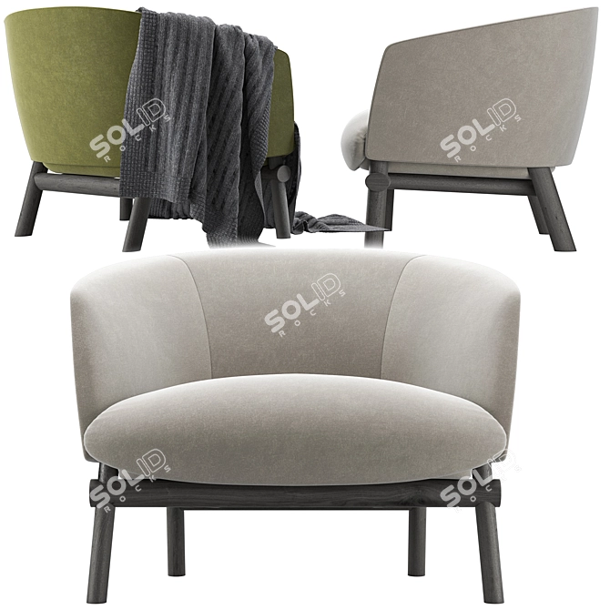 Elegant Livre Armchair by Gallotti & Radice 3D model image 2