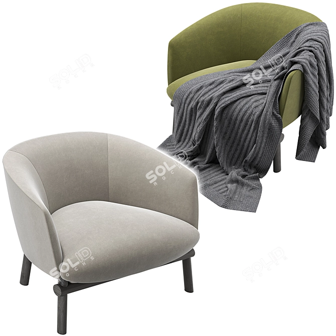 Elegant Livre Armchair by Gallotti & Radice 3D model image 3