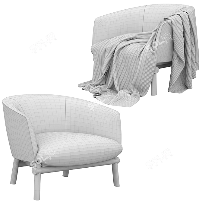 Elegant Livre Armchair by Gallotti & Radice 3D model image 4