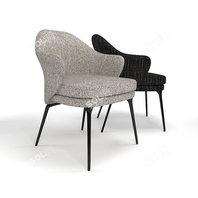 Modern Elegance: MINOTTI Angie Dining Chair 3D model image 2