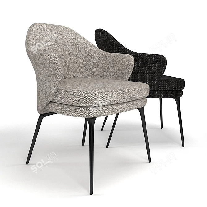 Modern Elegance: MINOTTI Angie Dining Chair 3D model image 5