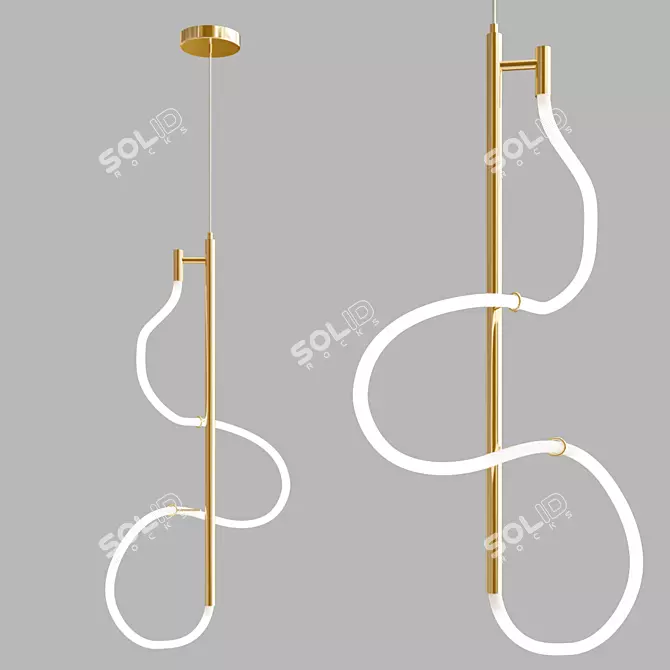 Elegant Brass Pendant Light: Glorify-One 3D model image 1
