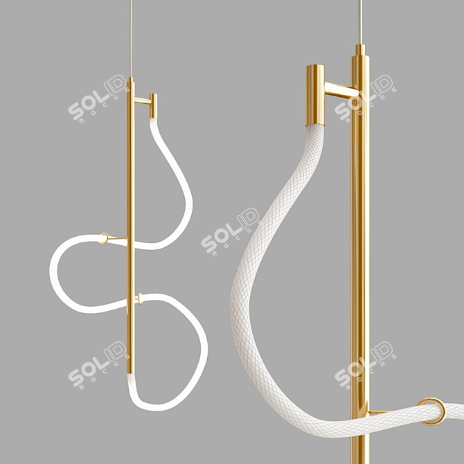 Elegant Brass Pendant Light: Glorify-One 3D model image 2
