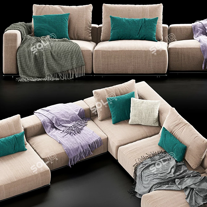 Sleek Westside Sofa by Poliform 3D model image 4