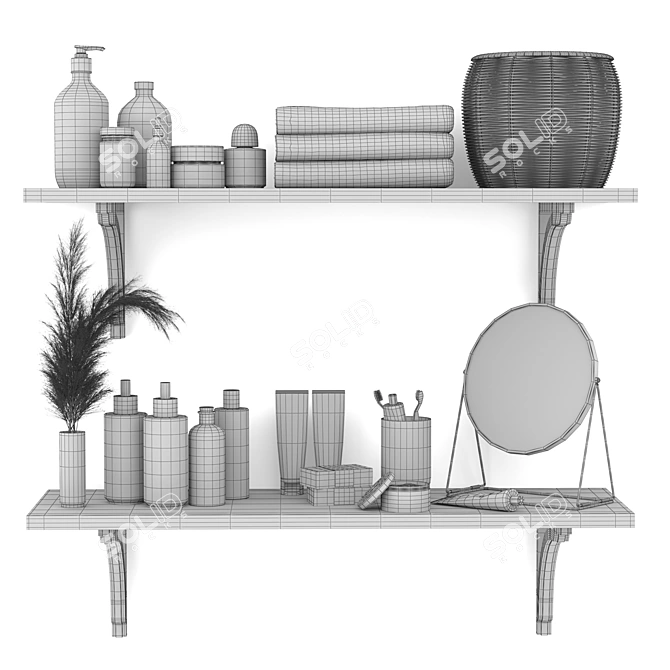  Stylish Bathroom Accessories Set 3D model image 5