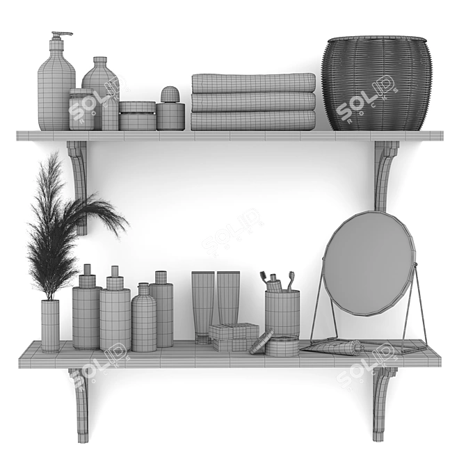  Stylish Bathroom Accessories Set 3D model image 10