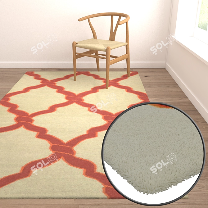 Title: Luxury Carpet Set - High-Quality Textures 3D model image 5