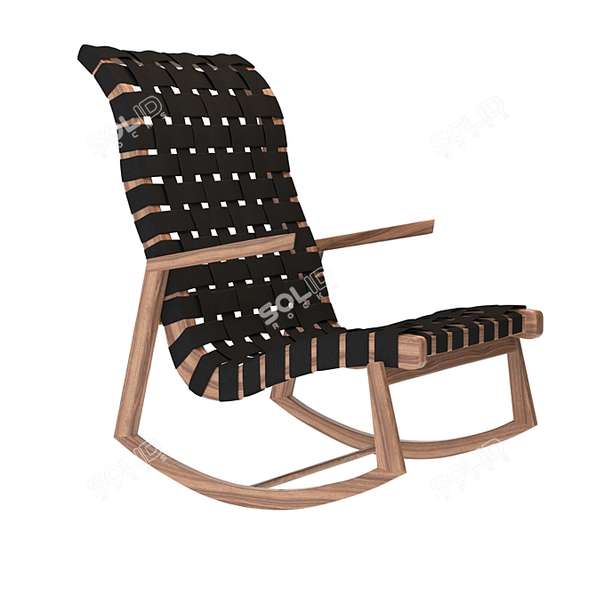 Elevated Comfort: Highback Rapson Rocking Chair 3D model image 1