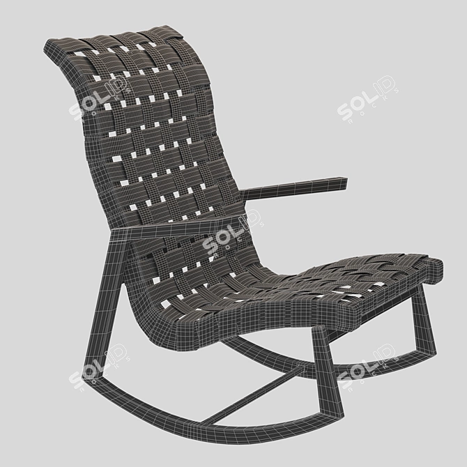 Elevated Comfort: Highback Rapson Rocking Chair 3D model image 3
