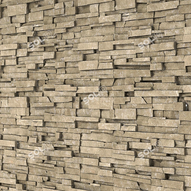 Desert Clincer Brick Wall 3D model image 2