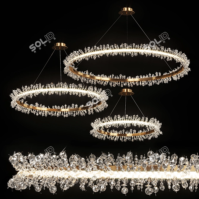 Elegant Crystal Ring Chandelier 3D model image 1