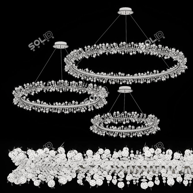 Elegant Crystal Ring Chandelier 3D model image 4