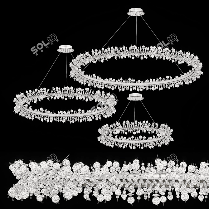 Elegant Crystal Ring Chandelier 3D model image 5