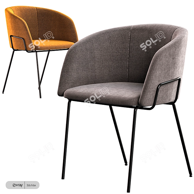 Sleek Tenzo Armchair: Modern Elegance for your Living Space 3D model image 1