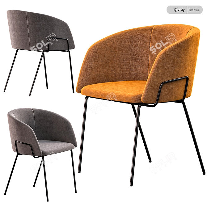 Sleek Tenzo Armchair: Modern Elegance for your Living Space 3D model image 2