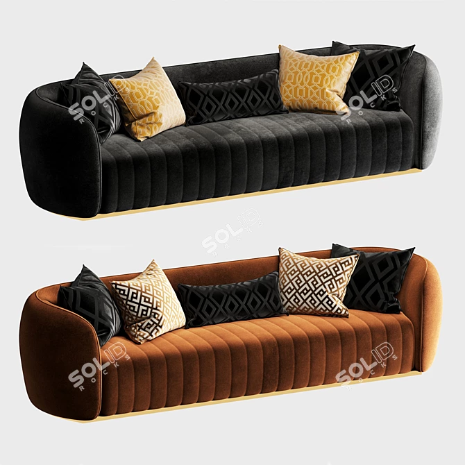 Elegant Modern Eichholtz Sofa 3D model image 1