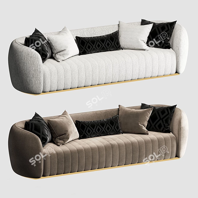 Elegant Modern Eichholtz Sofa 3D model image 2