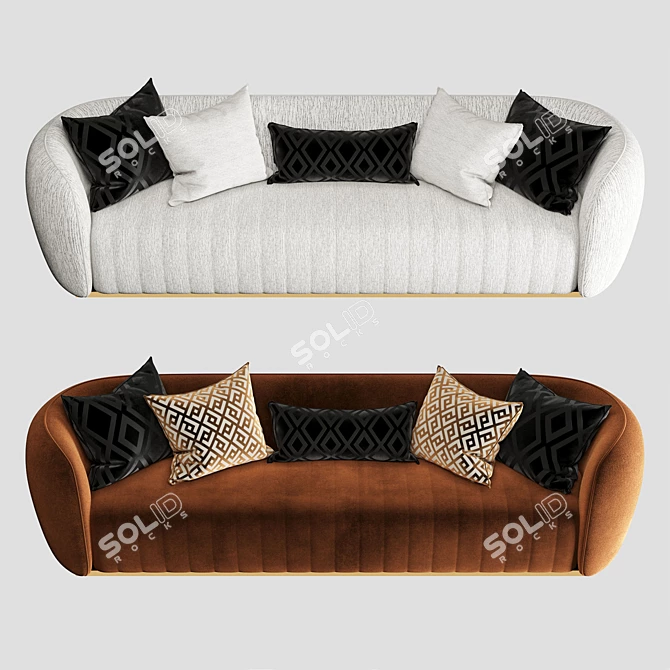 Elegant Modern Eichholtz Sofa 3D model image 3