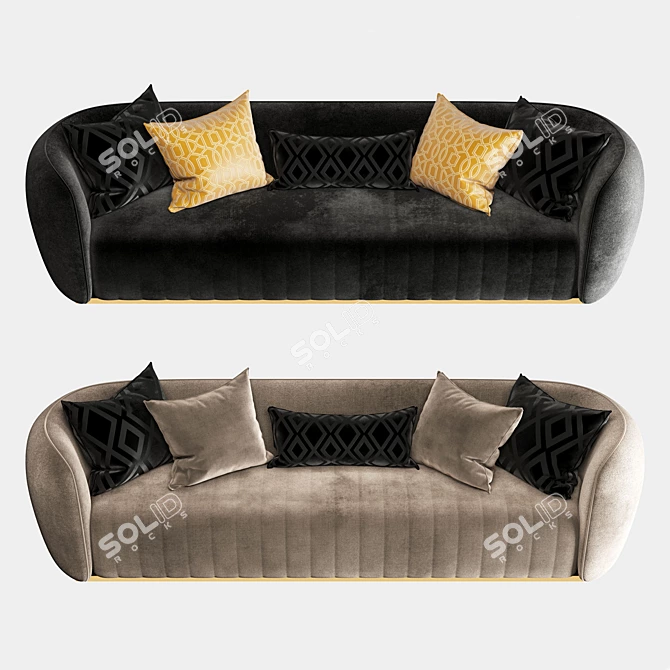 Elegant Modern Eichholtz Sofa 3D model image 4