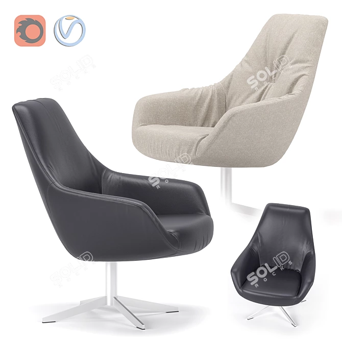 Brune Liv Armchairs: German Design Elegance 3D model image 4