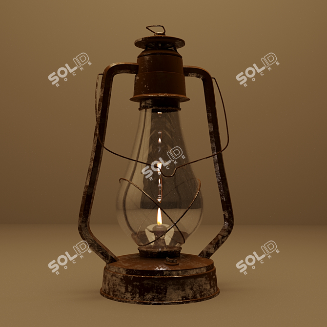 Stylish Triangle Lantern: Library with Materials and Textures 3D model image 1