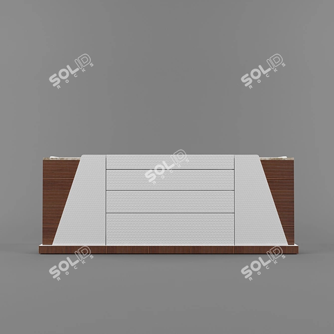 Modern Console Table: 240*80*55 cm Dimensions 3D model image 1