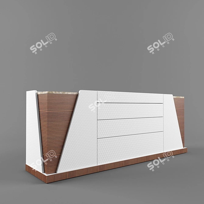 Modern Console Table: 240*80*55 cm Dimensions 3D model image 2