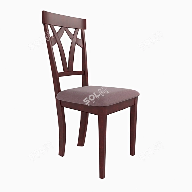 Rustic Oak Woodville Star Chair 3D model image 1