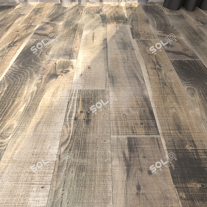 Yurtbay Amber Brown 20x120: Multi-Texture Parquet 3D model image 1