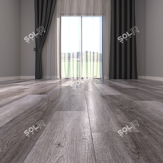 Yurtbay Barkwood Ash: Multi-Texture 20x120cm Parquet 3D model image 5