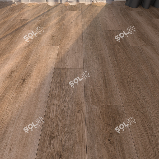 Barkwood Beige Multi-Texture 20x120: High-Quality Parquet Tiles 3D model image 1