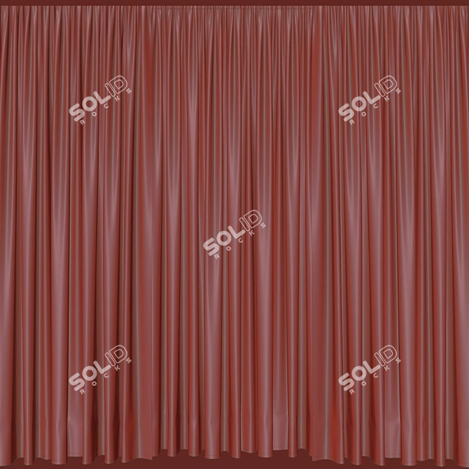 Modern Tulle Curtain Set 3D model image 2