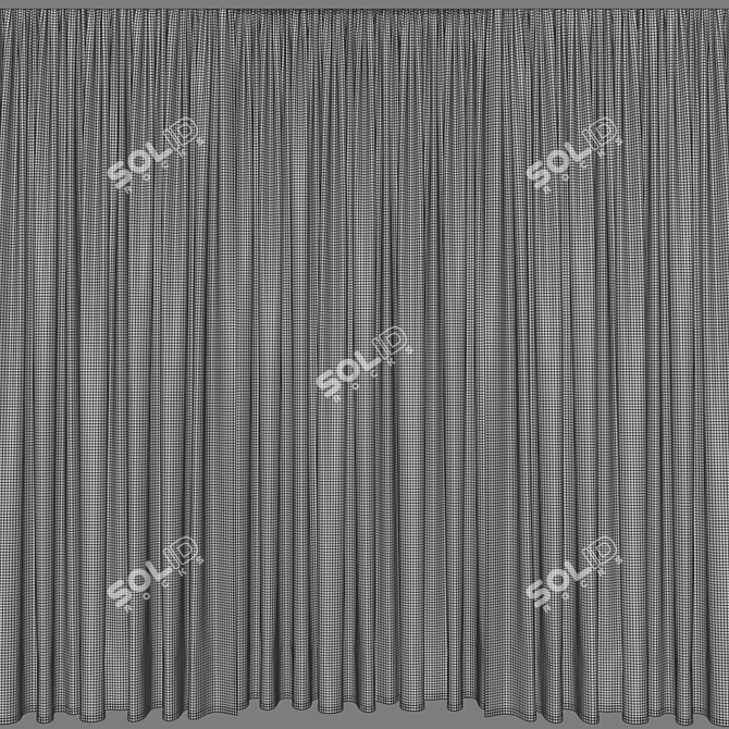 Modern Tulle Curtain Set 3D model image 3