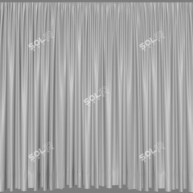 Modern Tulle Curtain Set 3D model image 4