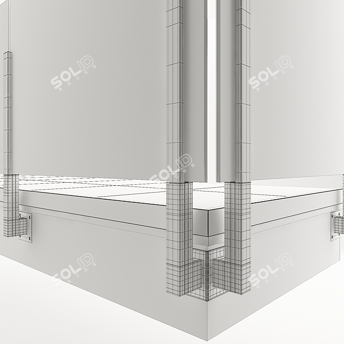 Sleek Glass Railing 3D model image 3